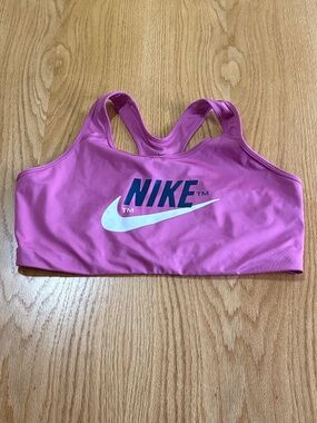 Nike Dri-FIT Sports Bra 2X Pink Racerback Medium Support Workout Top